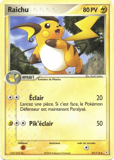 Raichu 51/110 EX Fantômes Holon carte Pokémon