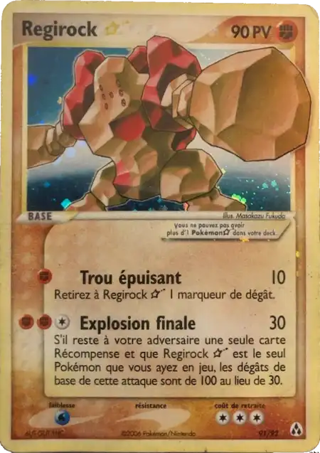 Regirock Star 91/92 EX Créateurs de légendes carte Pokémon