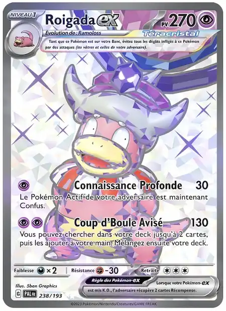 Roigada ex 238/193 évolutions à Paldea carte Pokémon