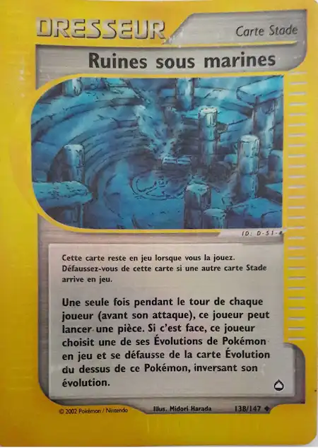 Ruines sous marines 138/147 Aquapolis carte Pokémon