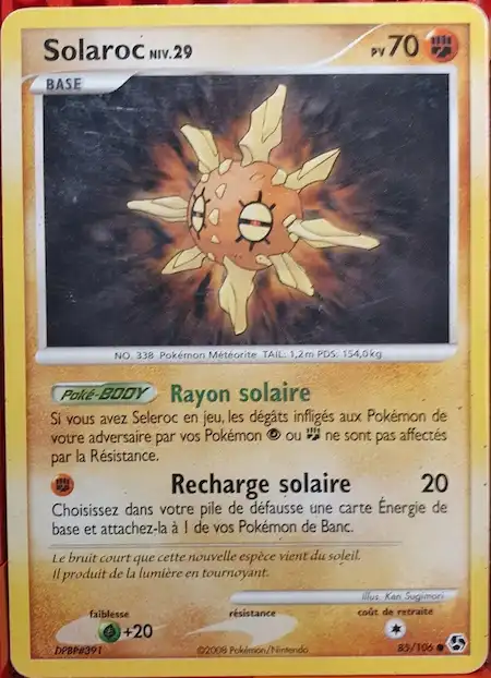 Solaroc 85/106 Diamant et Perle Duels au sommet carte Pokémon