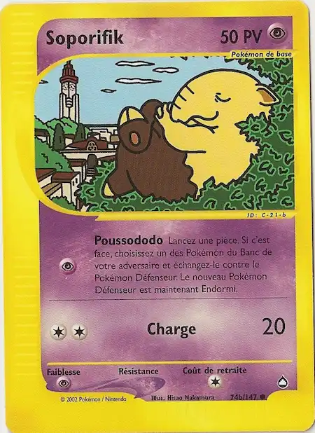 Soporifik 74b/147 Aquapolis carte Pokémon