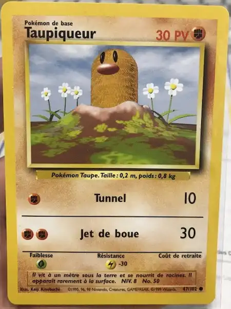 Taupiqueur 47/102 Set de base carte Pokémon