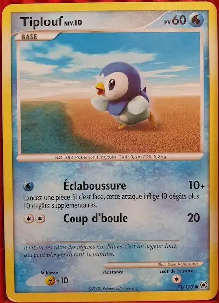 Tiplouf 71/100 Diamant et Perle Aube Majestueuse carte Pokémon