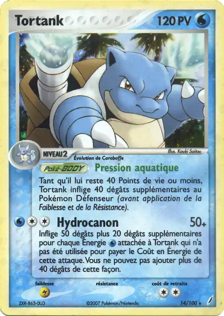 Tortank 14/100 EX Gardiens de Cristal carte Pokémon