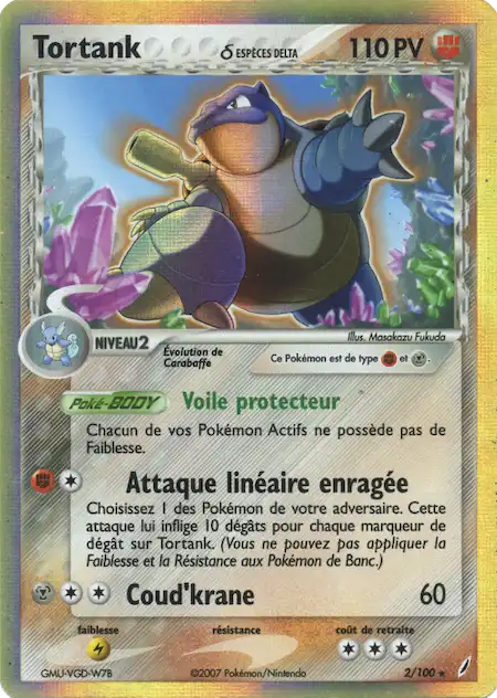 Tortank 2/100 EX Gardiens de Cristal carte Pokémon