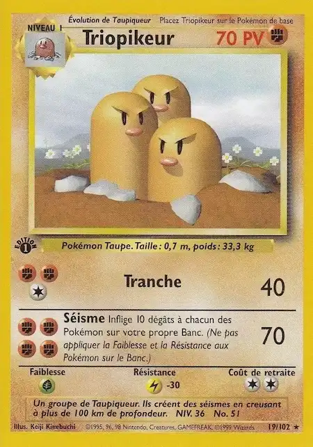 Triopikeur 19/102 Set de base carte Pokémon