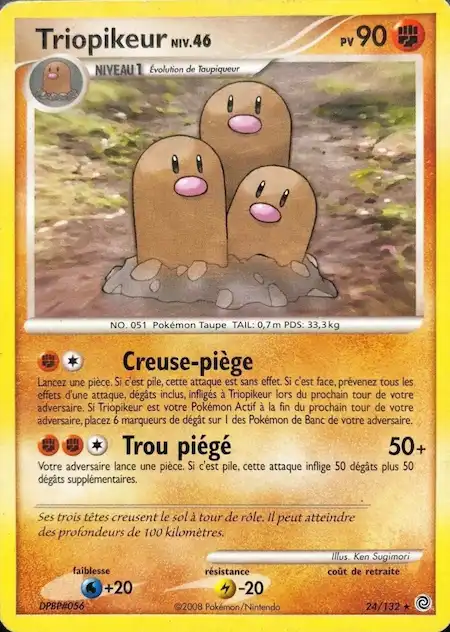 Triopikeur 24/127 Platine carte Pokémon