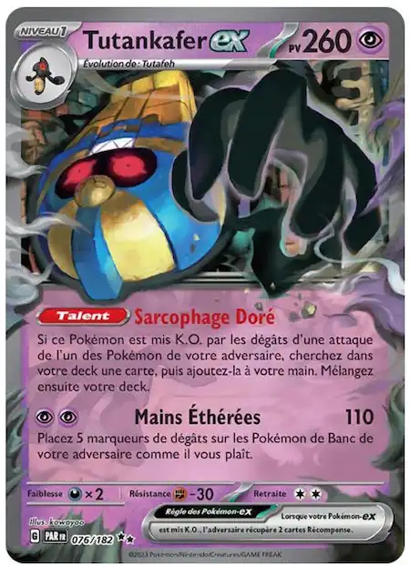 Tutankafer ex 076/182 Faille Paradoxe carte Pokémon