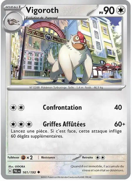 Vigoroth 161/193 Évolutions à Paldea carte Pokémon