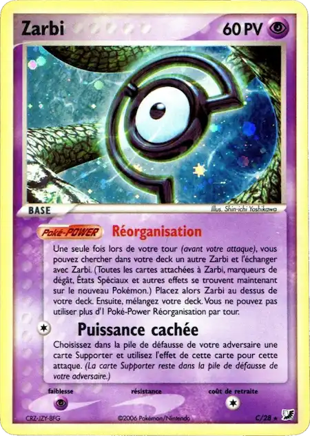 Zarbi C/28 EX Forces Cachées carte Pokémon