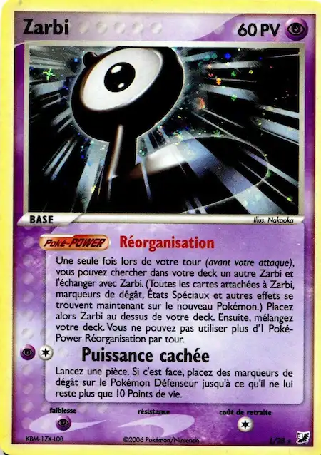 Zarbi L/28 EX Forces Cachées carte Pokémon