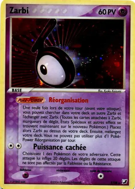 Zarbi T/28 EX Forces Cachées carte Pokémon