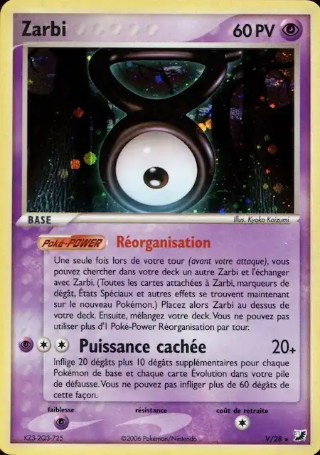 Zarbi V/28 EX Forces Cachées carte Pokémon