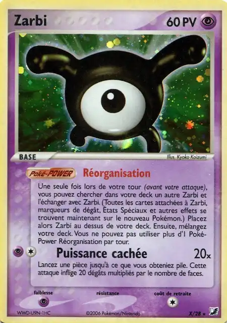 Zarbi X/28 EX Forces Cachées carte Pokémon