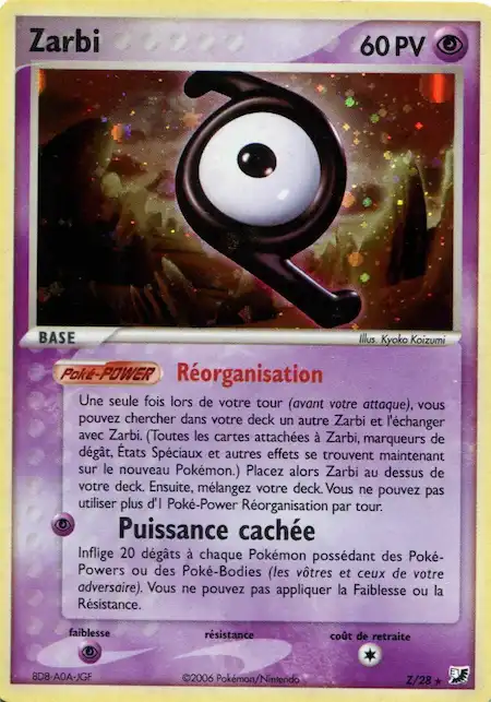 Zarbi Z/28 EX Forces Cachées carte Pokémon