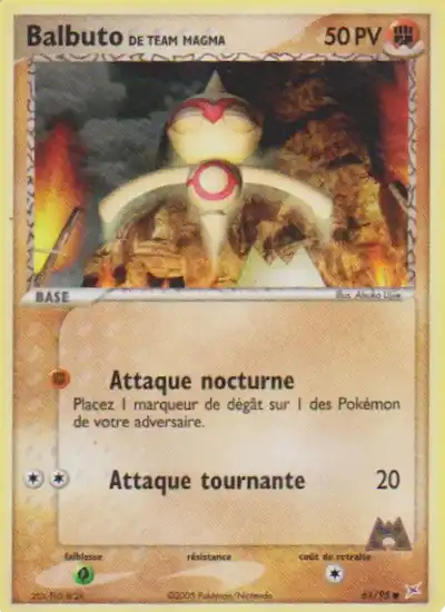 Balbuto de Team Magma 61/95 EX Team Magma VS Team Aqua carte Pokémon