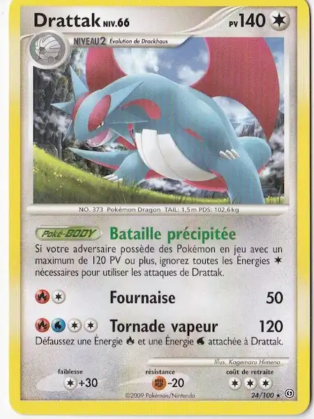 Drattak 24/100 Diamant et Perle Tempête carte Pokémon