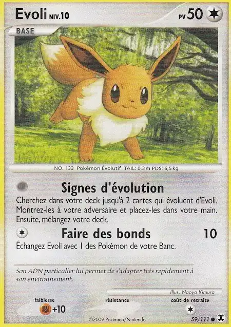 Evoli 59/111 Platine rivaux émergeants carte Pokémon