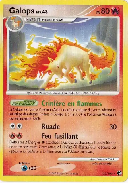 Galopa 22/100 Diamant et Perle Tempête carte Pokémon