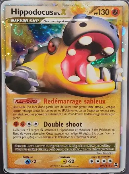 Hippodocus NIV.X 107/111 Platine rivaux émergeants carte Pokémon