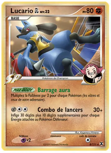 Lucario Gym Leader 8/111 Platine rivaux émergeants carte Pokémon