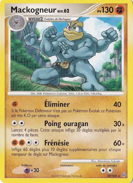 Mackogneur 20/100 Diamant et Perle Tempête carte Pokémon