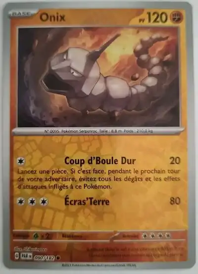 Onix 090/182 Faille Paradoxe carte Pokémon