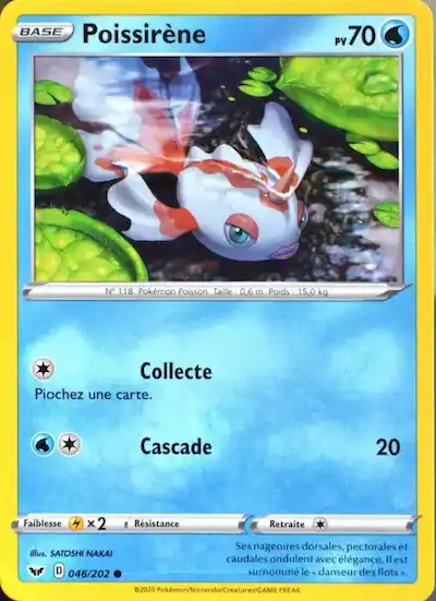 Poissirène 046/202 épée et bouclier carte Pokémon EB01