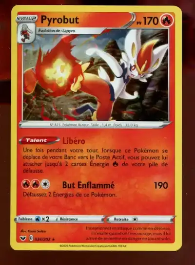Pyrobut 036/202 épée et bouclier carte Pokémon EB01