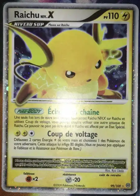 Raichu NIV.X 99/100 Diamant et Perle Tempête carte Pokémon