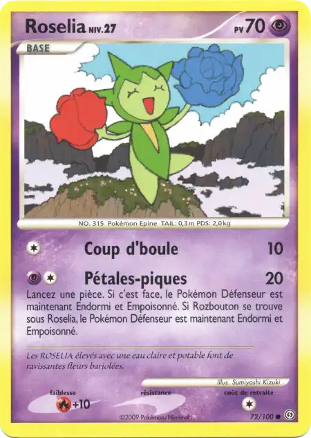 Roselia 72/100 Diamant et Perle Tempête carte Pokémon