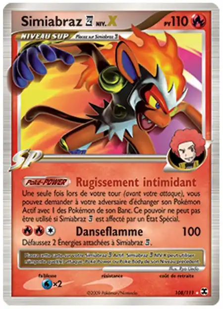 Simiabraz Conseil 4 NIV.X 108/111 Platine rivaux émergeants carte Pokémon