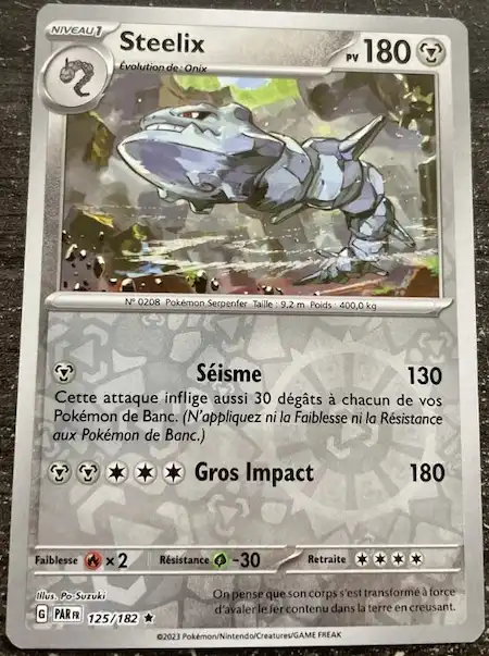 Steelix 125/182 Faille Paradoxe carte Pokémon