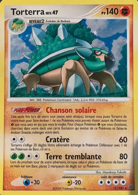 Torterra 11/100 Diamant et Perle Tempête carte Pokémon