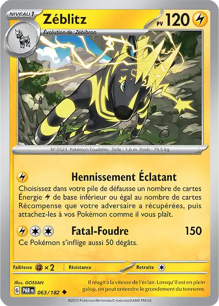 Zéblitz 063/182 Faille Paradoxe carte Pokémon