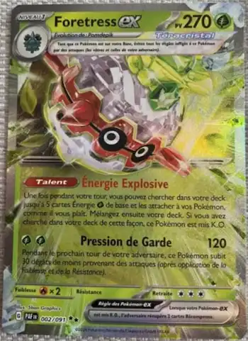 Foretress ex 002/091 Destinées de Paldea EV4.5 carte Pokémon