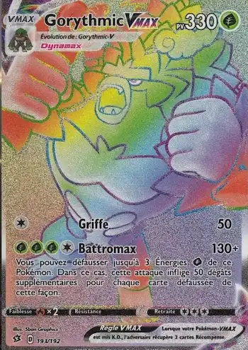 Gorythmic VMAX 193/192 clash des rebelles EB02 carte Pokémon