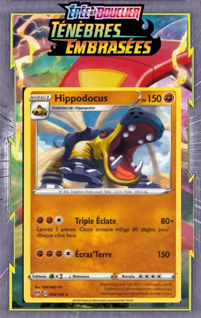 Hippodocus 094/189 Ténèbres Embrasées EB03 carte Pokémon