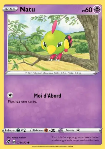 Natu 076/192 clash des rebelles EB02 carte Pokémon