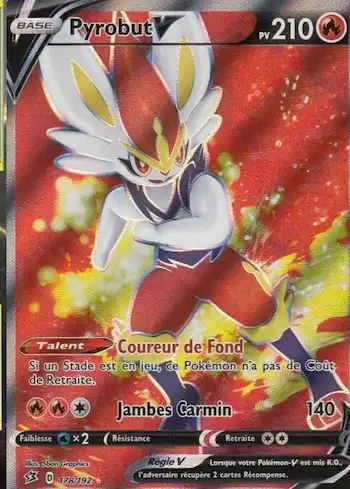 Pyrobut V 178/192 clash des rebelles EB02 carte Pokémon