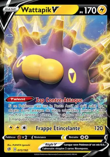 Wattapik V 072/192 clash des rebelles EB02 carte Pokémon